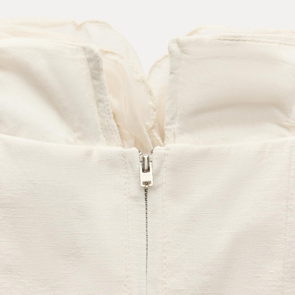 Zara White Strapless Crop Top - Picture 10 of 16